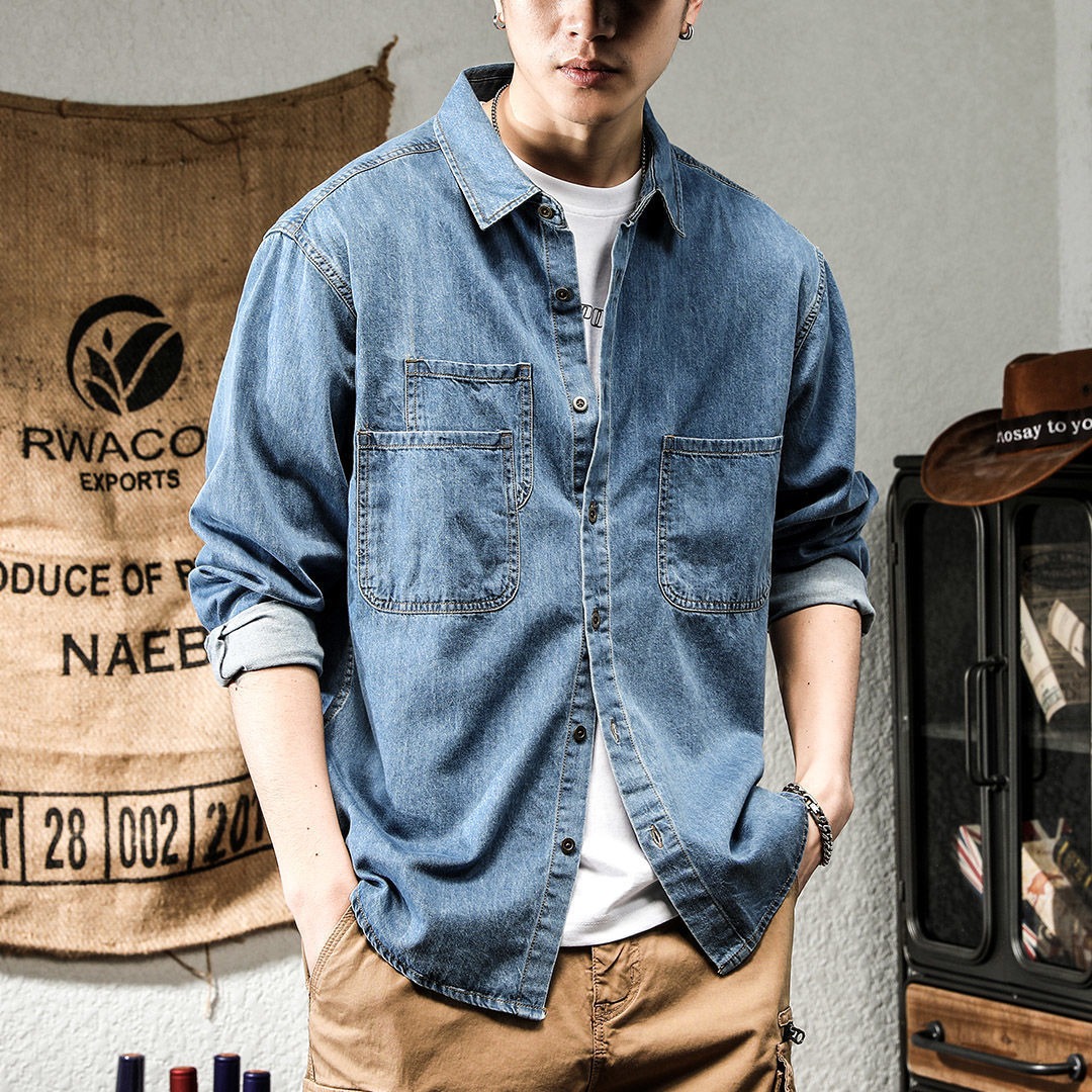 Retro Gaming Jacket - Primavera ruffian bonito denim ferramentas camisa