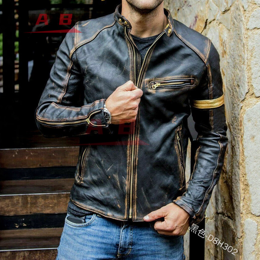 Retro Gaming Jacket - Jaqueta de Couro Retro para Motocicleta,