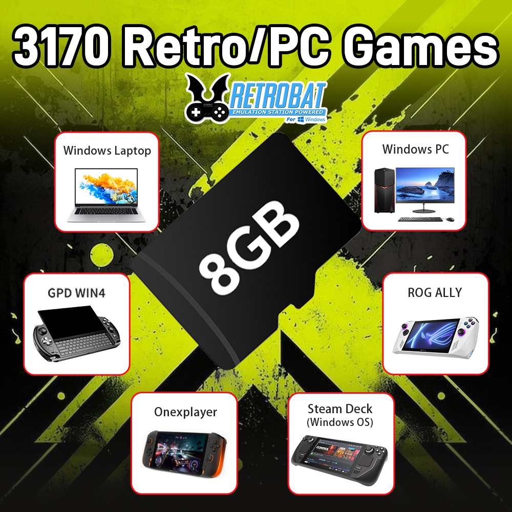 Retro Gaming Mini Pc - Cartão tf de jogo de 8gb