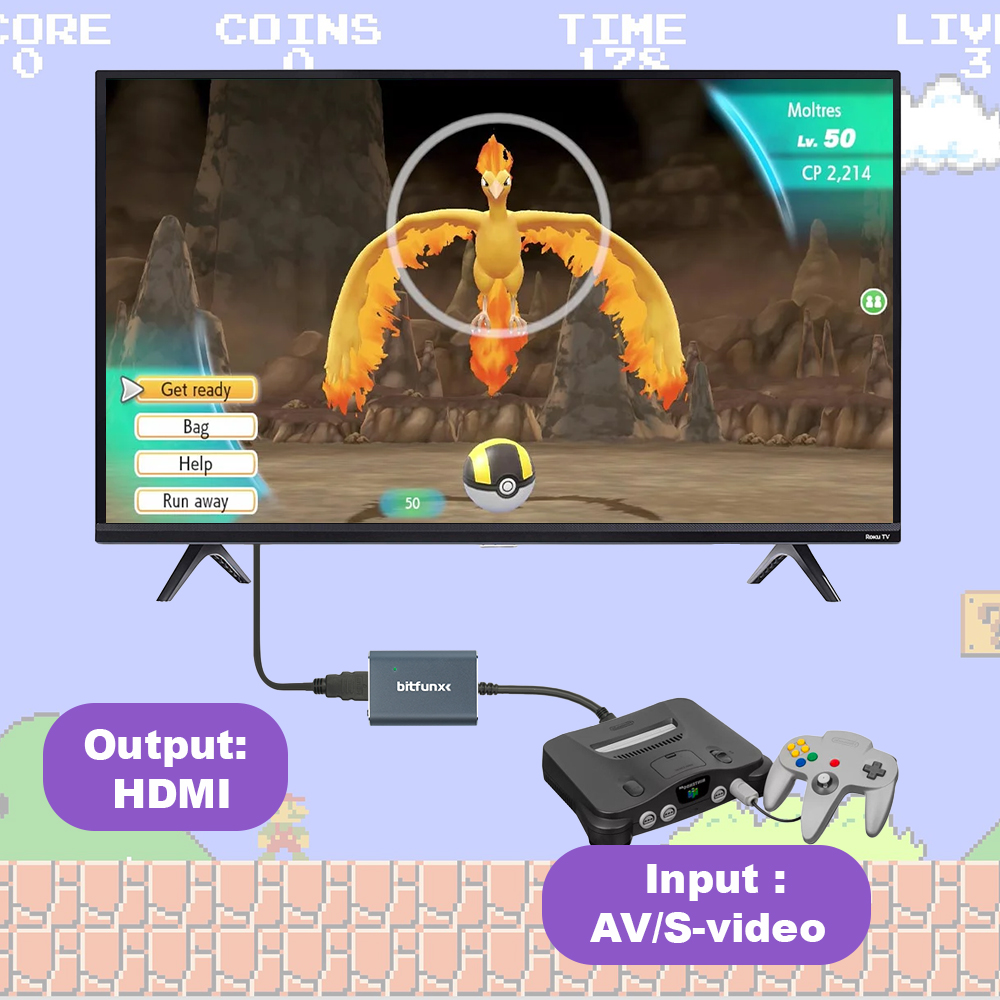 Adaptador Bitfunx 720P Svideo  - Retro Gaming Event avaliação e preço