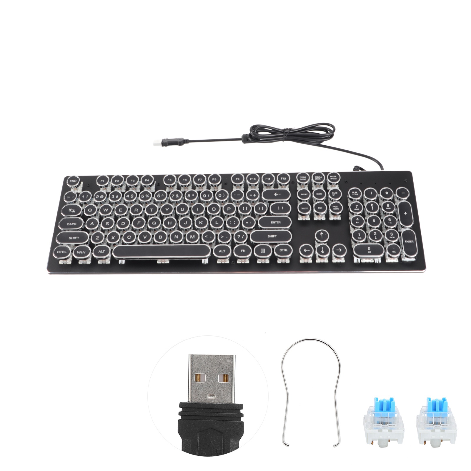Teclado Mecânico Retro com Fio - Retro Gaming Uk avaliação e preço
